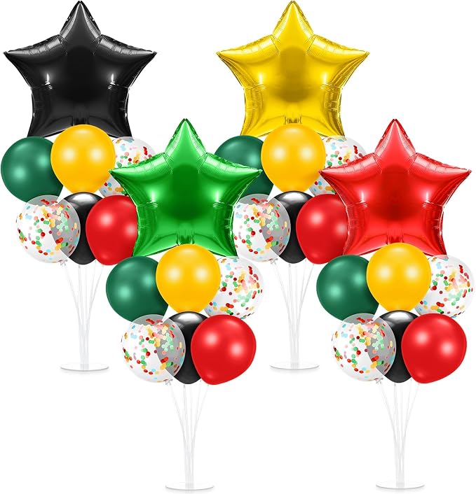 Lunmon 4 Set Juneteenth Balloon Stand Kit by Lunmon