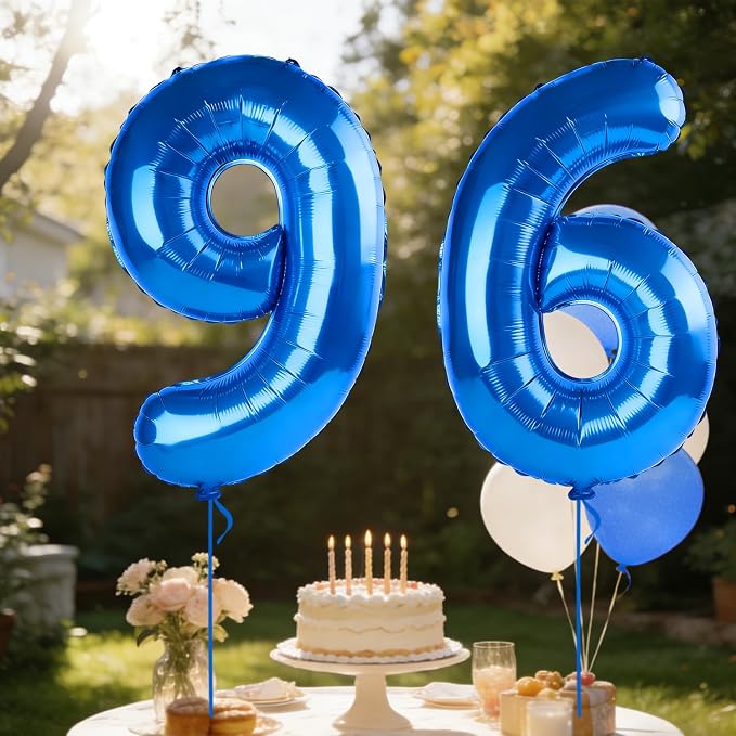 40 Inch Number 96 Balloons for 96th Birthday Party Decorations, 0-100 Dark Blue - Image 3