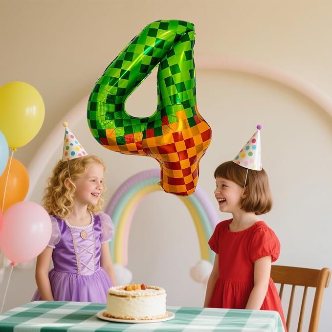 Pixel & TNT Theme 40in Giant Number Balloons - Image 5