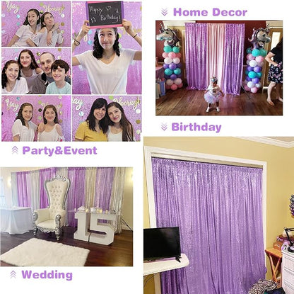 Eternal Beauty Lavender 3mm Sequin Backdrop 4x7 Ft - Image 3