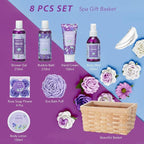 Bath & Shower Spa Basket Gift Set, Perfume Scent spa kit for women w/ Shower Gel, Bubble Bath,Lotions, Bath and Body Christmas Gifts for Women, Self Care Gifts Basket for Her, Birthday Gifts