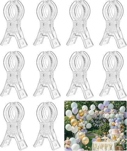 10 Pack Clear Balloon Arch Clips, Transparent Backdrop Spring Clamps, 3.5inch by Unknown