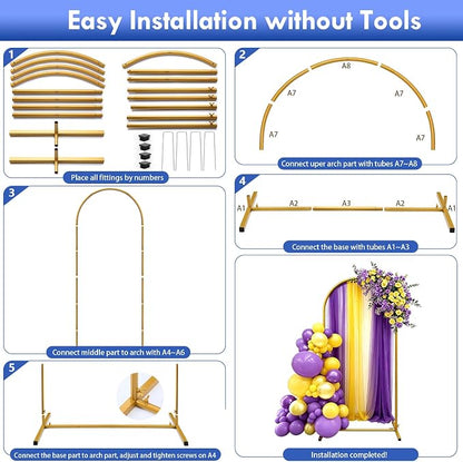 7.2FT Arch Backdrop Stand, Wedding Backdrop, Baby Shower, Bridal Shower - Image 5