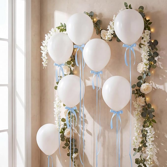 Gejoy 62 Pcs Ceiling Balloons Kit 12'' Pearl White Balloons - Image 2