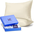 Kickoff Viscose Bamboo Pillowcase, King, Set of 2, 100% Organic Hidden Zippered Viscose Bamboo Pillow Case King Size, Cooling Pillow Cover for Hot Sleepers (20"x40", Buttercream)
