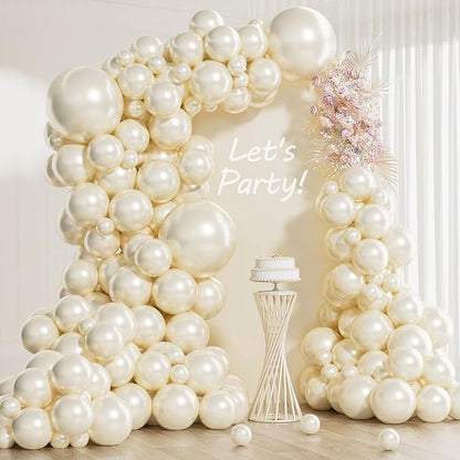 118Pcs Pearl Balloon Garland Arch Kit by Unknown