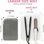 Larger Size Silicone Heat Resistant Mat for Curling Irons, Flat Irons, Hair Straightener and Other Hair Styling Tools, Portable Hot Tools Pad Cover for Travel Vanity Salon(12.0" x 9.0")