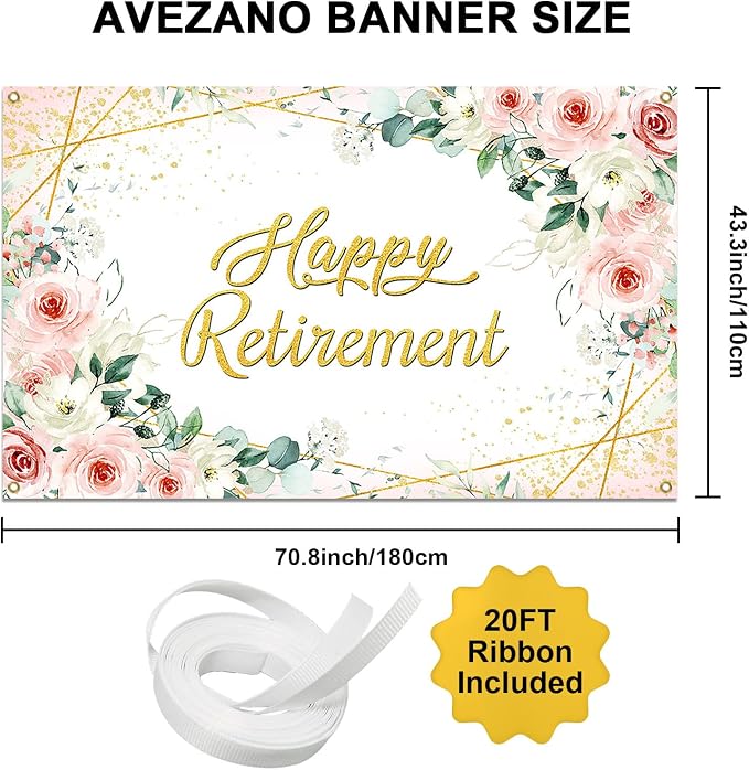 Avezano Happy Retirement Backdrop - Image 2