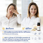HIQILI 0.33 Fl Oz Citronella Oil for Homemade Sprays, Add to Diffuser, 100% Pure and Natural Undiluted, Portable - 10ml