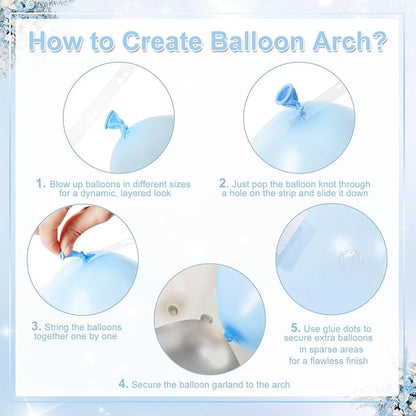 CROSSFINGERS Pearl Blue and White Balloon Arch Kit - Image 7