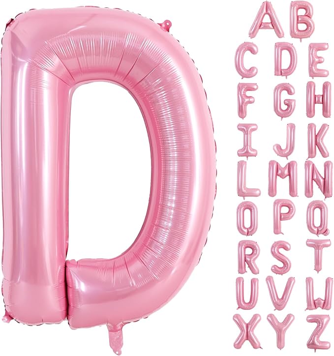 TONIFUL 40 Inch Large Pink Letter D Balloons Giant Foil Mylar Alphabet Balloon by TONIFUL
