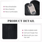 VERNA Bangs Hair Clip 360°3D Cover Hair Toppers for Women,100% Real Human Hair Natural Black Clip in Bangs,Hairpieces for Daily Wear(5 * 9.5)