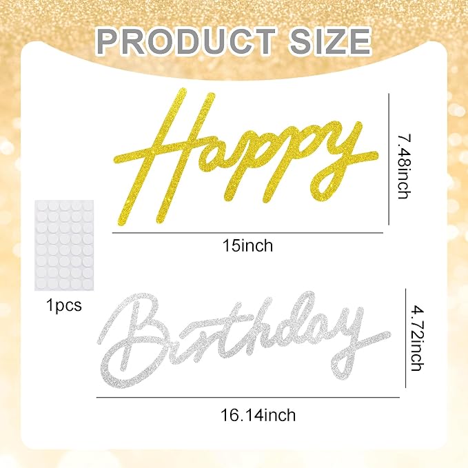 TONIFUL Happy Birthday Sign for Backdrop - Image 3