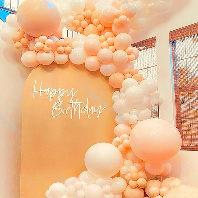 PartyWoo Pearl Peach Balloons 140pcs Pastel Light Pale Orange Color | 18 12 10 - Image 4