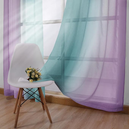 DWCN Ombre Sheer Curtains - Image 2