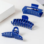Blue Hair Claw Clips for Thick/Fine/Thin Hair,Strong holding Grip Clip Women Large Jaw Clips for Hair 3 Count In set Hair Accessories (Blue hair clips)