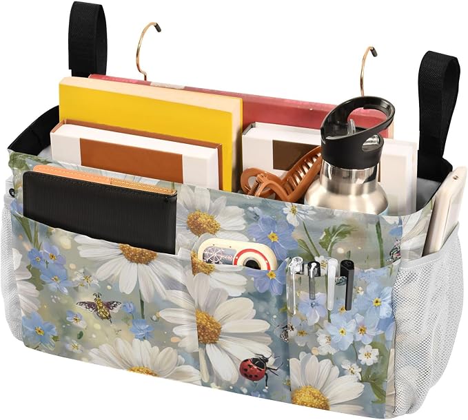 Bedside Caddy Metal Frame Hanging Organizer Bunk Bed Dorm Accessories Hook And - Image 3