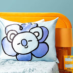 Kitsch x BT21 Satin Pillowcase with Zipper – Better Than Silk Pillowcase, Koya Character & Funky Floral Print – Soft Cooling Toddler Bed Time Pillow Case for Hair & Skin – King Size 19x36