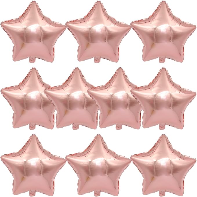 MEETINGU Rose Gold Metallic Balloons, 18 Inch Rose Gold Star Mylar Balloons 10 by MEETINGU