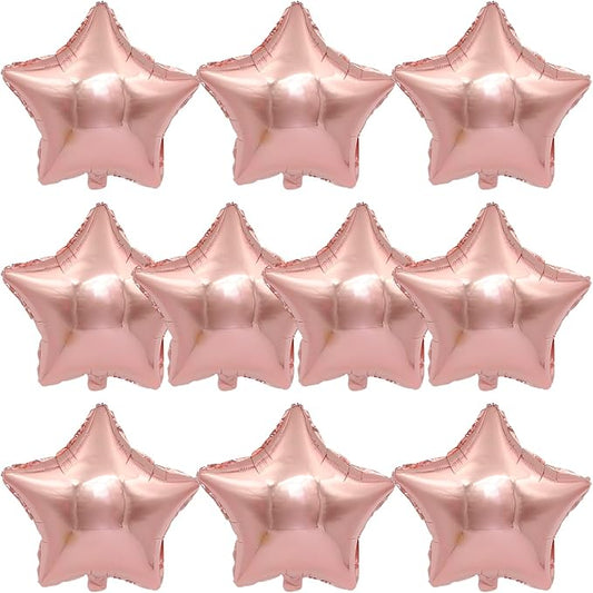MEETINGU Rose Gold Metallic Balloons, 18 Inch Rose Gold Star Mylar Balloons 10 by MEETINGU