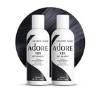 Adore Semi Permanent Hair Color (121 Jet Black) | Vegan & Cruelty-Free Black Hair Dye | No Ammonia, No Peroxide, No Alcohol | 4 Fl Oz Each (Pack of 2)