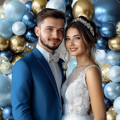 Blue and Gold Balloons Arch Kit - Image 7