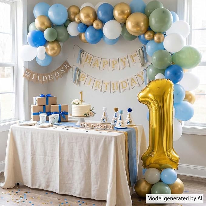 Gold Number 1 Balloon 40 Inch, Shiny Foil Decor - Image 3