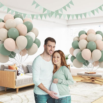 60pcs 12inch Sage Green Balloons - Image 7