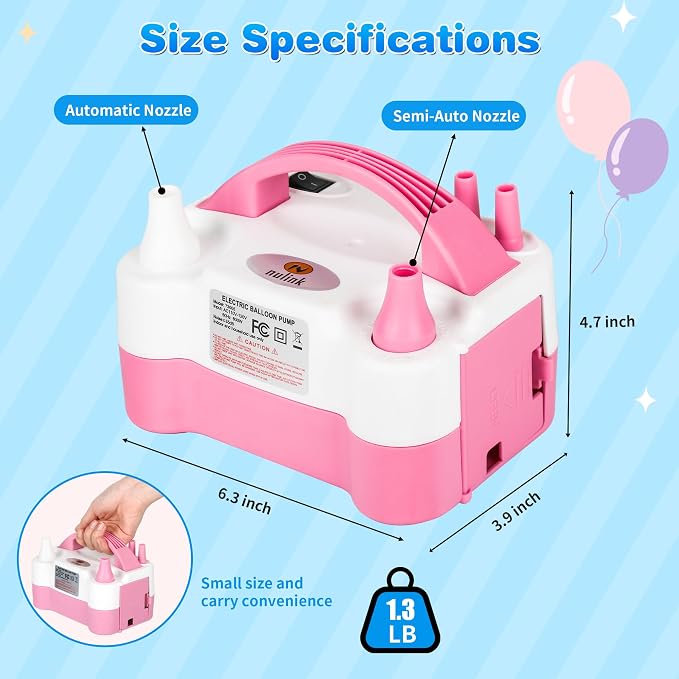 Electric Balloon Pump, Portable Electric Balloon Blower Machine Balloon Air - Image 3