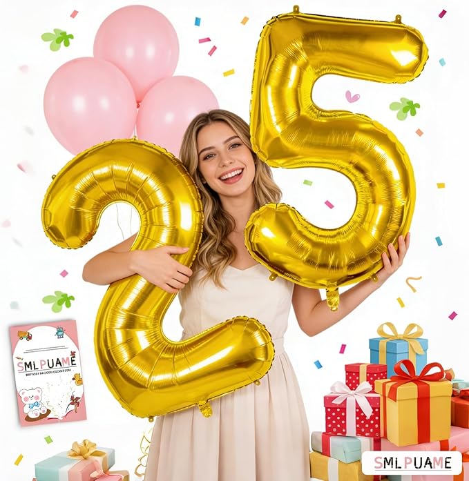 40 Inch Gold Number 50 Balloons, 50th Birthday Party Decorations | Large Self - Image 5