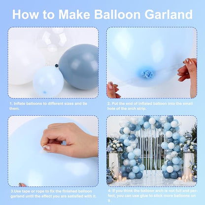 RUBFAC Dusty Blue Balloons Garland Arch Kit - Image 4