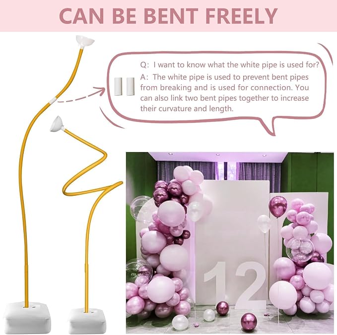 8.2FT & 5FT Balloon Arch Kit, Free Bending Shape Half Arch Balloon Stand | - Image 4