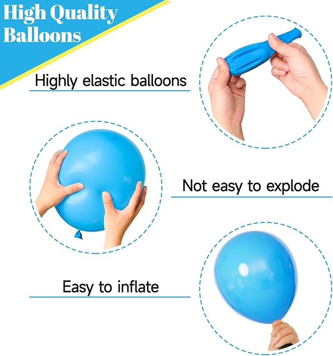 68Pcs Red Yellow Blue Toy Balloons 12 Inch Light Blue Cloud Cow Print Balloons - Image 2