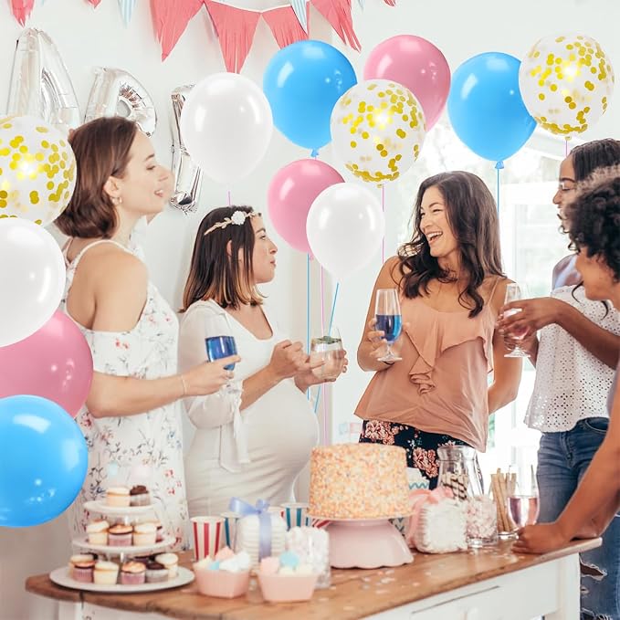 Patimate Gender Reveal Pink and Blue Balloons Set - Image 2