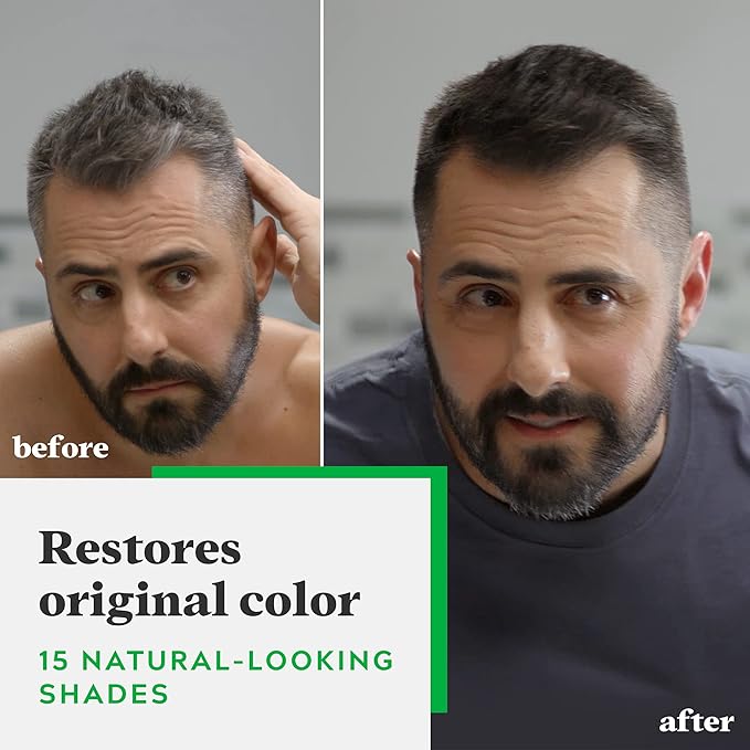 Just For Men Shampoo-In Color (Formerly Original Formula), Mens Hair Color with Keratin and Vitamin E for Stronger Hair - Real Black, H-55, Pack of 1