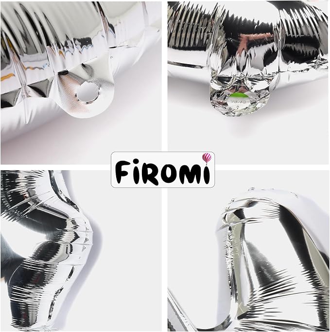 FIROMI 40 Number Balloons Silver Big Foil Mylar 40th Balloon Numbers 40inch | - Image 5