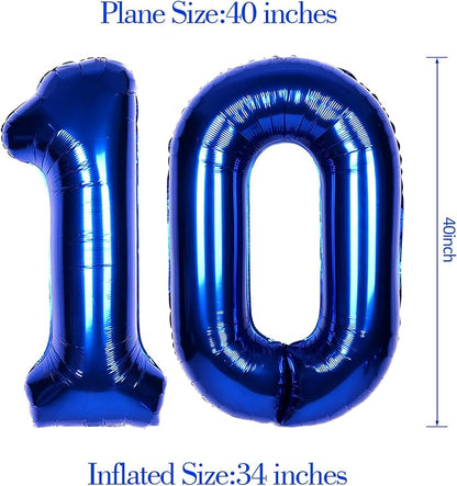 40 Inch Navy Blue Big Number 10 Balloon 0-9 Large Helium | Royal Blue Balloons - Image 6