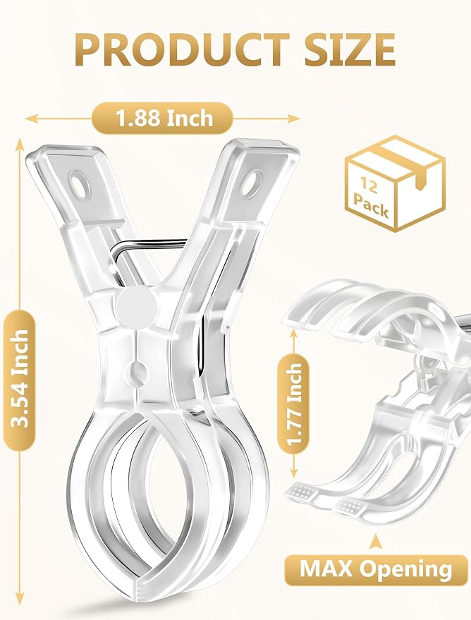 12 Pack Clear Balloon Arch Clips, Spring Clamps - Image 2