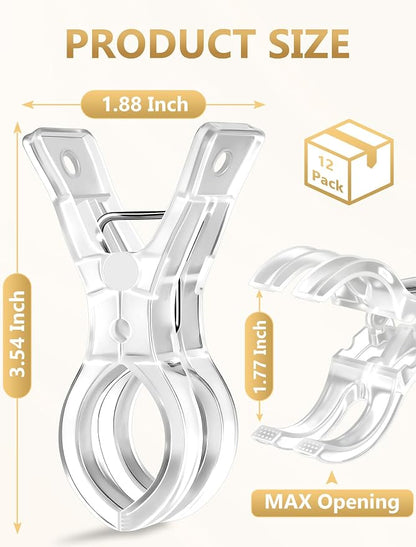 12 Pack Clear Balloon Arch Clips, Spring Clamps - Image 2