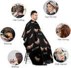 Extra Long Barber Styling Cape, Rose Gold Pink Eyelash Welcome Black Haircut Hairdressing Cloth Apron Hair Cutting Cloak for Hair Cutting