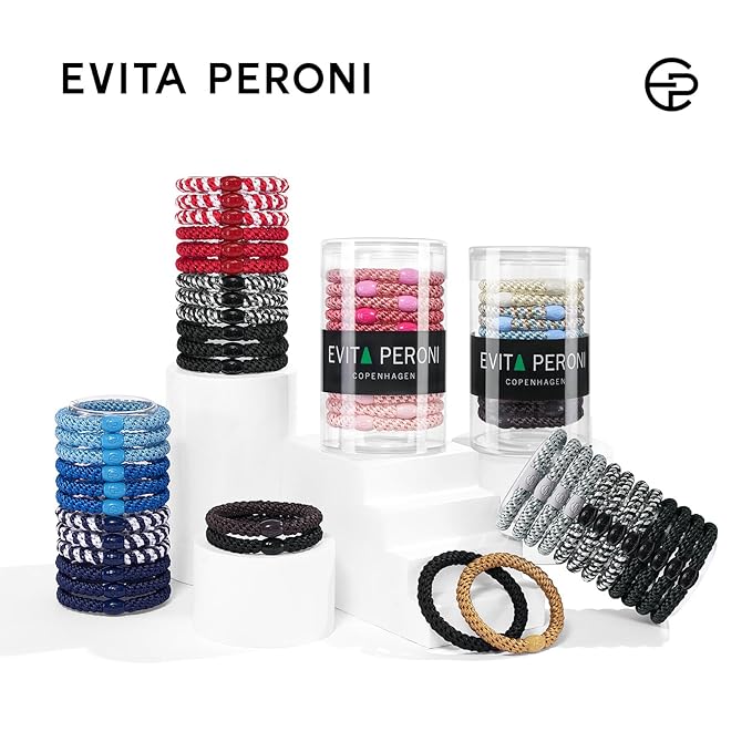 EVITA PERONI 12 Pcs Hair Ties, High Elastic Ponytail Holders, Hair Ties No Damage for Thick Curly Hair Women Men (Sunset Glow)
