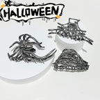 3 Pieces Large Metal Spider Net Hand Hair Claw Clips for Women and Girls Thick Long Hair, Nonslip Skeleton Spooky Barrette Headband Hair Styling Accessories for Halloween Christmas Gifts