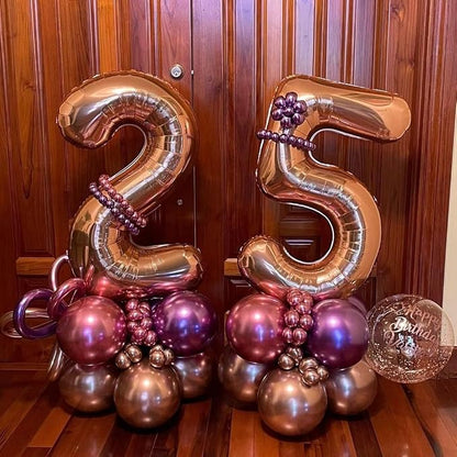 Rose Gold 15 Number Balloons, 40 Inch Big Giant Jumbo 15 or 51 Balloon Numbers - Image 4