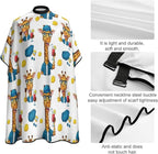 Full Coverage Professional Salon Cutting Barber Hairdressing Cape, Dyeing Salon Apron Cute and Funny Giraffe Hair Cutting Cloak for Hair Cutting Styling