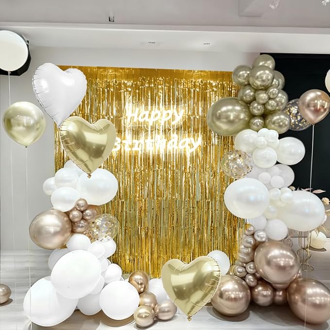 157Pcs White and Gold Balloon Garland Arch Kit - Image 6