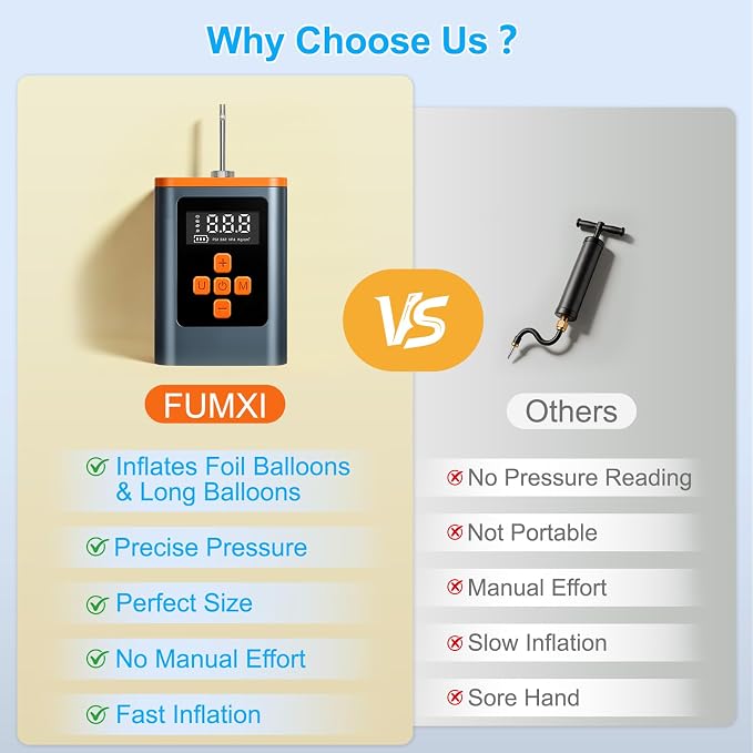 Portable 2-in-1 Electric Ball Pump & 260 Long Balloon Pump 1800mAh | Ball Pump - Image 9