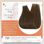 Full Shine Tape in Hair Extensions Remy Human Hair Color 4 Medium Brown Tape in Extensions Real Human Hair Double Sided 12Inch Brown Hair Layered Invisible Skin Weft 20Pcs 30G Straight