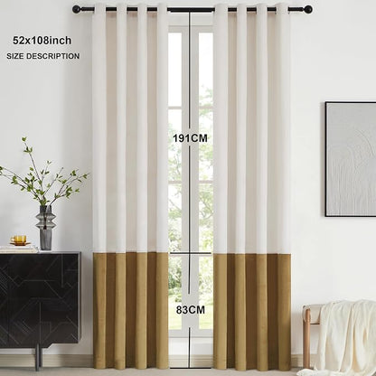 BULBUL Luxury Cream Gold Curtains 108 inches - Image 6