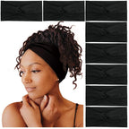 Tobeffect Black Headbands for Women Non Slip Turban Headband Boho Elastic Head Band Hair Accessories (Black Grace)