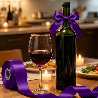 1In 30Yards Dark Purple Satin Ribbon - Image 9
